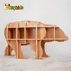 Wholesale fashion bear shape wooden display children book shelf used in shopping mall W08D072
