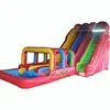 3 Lane Giant Inflatable Water Slides 24 FT Triple Lane Threat With Satiety Arch