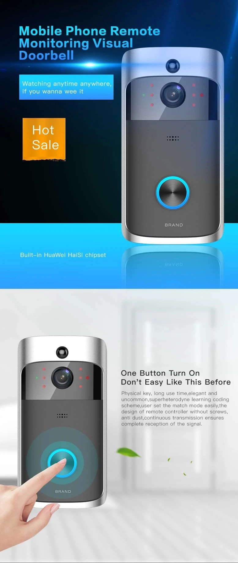 Door Bell Apartment Peephole Security Ring Smart Phone Home Visual