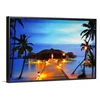 New Led canvas with MDF framed paintings tropic island of Male view picture art printing wall art for decorative canvas work