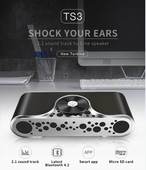 Bluedio Turbine 2.1 Sound Track Wireless Bluetooth Speaker For Iphone X - ANKUX.COM