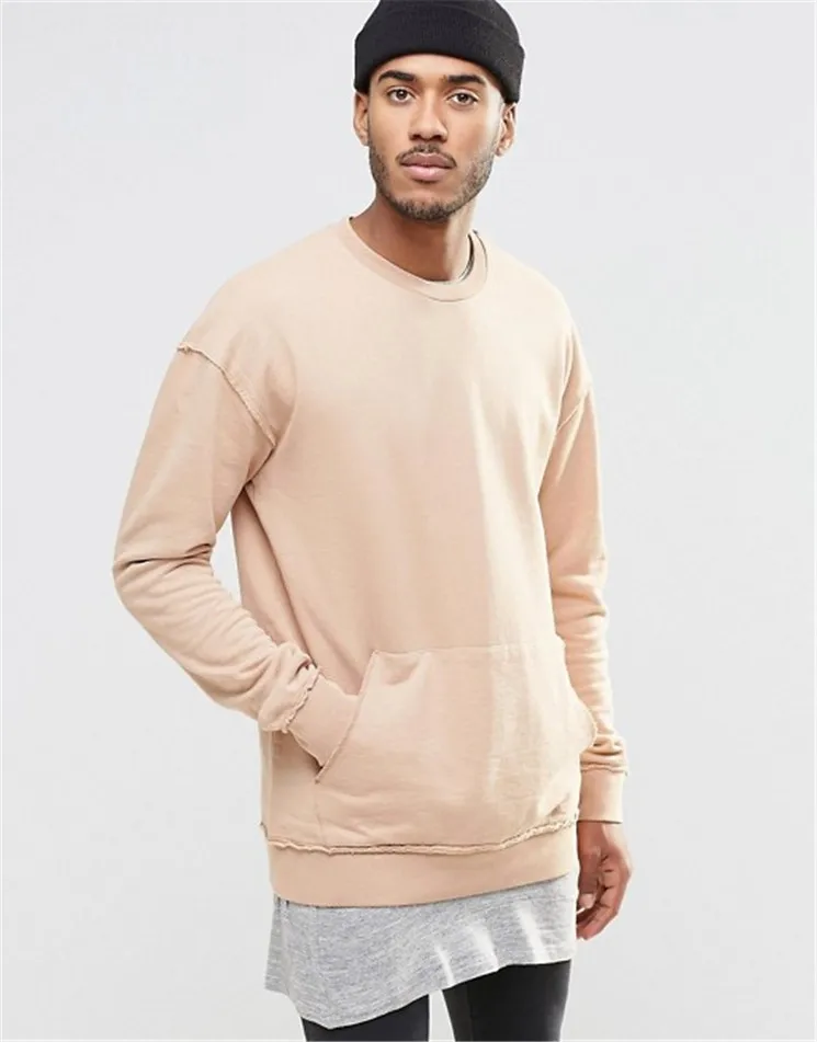 crewneck sweatshirt with kangaroo pocket