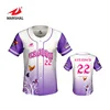 fashionable purple and white kids short sleeve baseball tops team baseball jersey