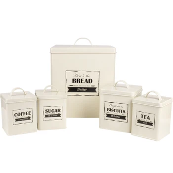 Canister Sets Walmart Country Kitchen Metal Bread Bin Sugar Coffee