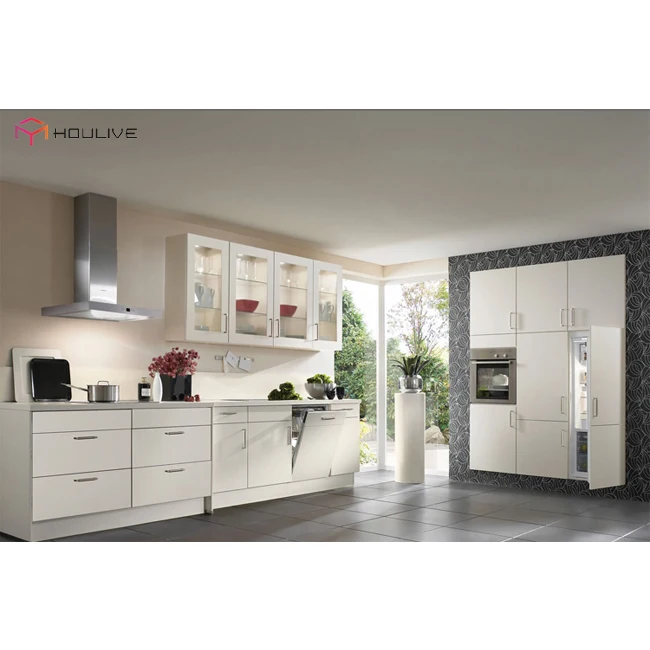 High Gloss 2 Pac Modern Style Mdf Lacquer Finish Kitchen Cabinets