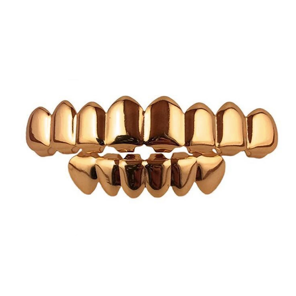 Charm Custom Jewelry Hiphop Teeth Grillz Smooth And Bright Grillz Gold