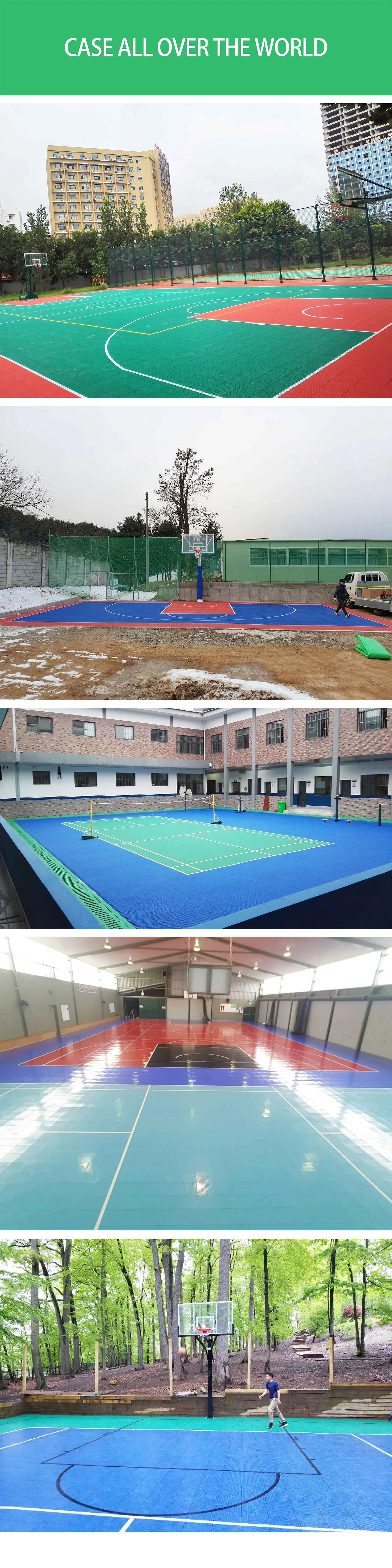 PP modular interlock basketball volleyball badminton multi court dimensions