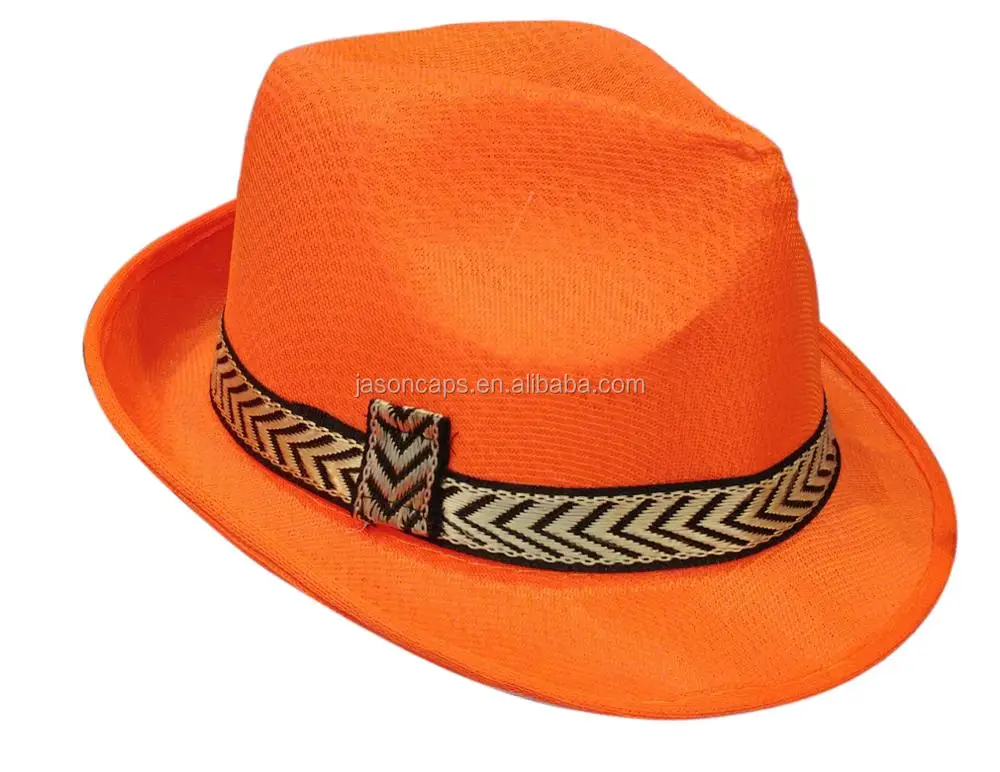 Fashion Cheap Fedora Panama Hat Wholesale Paper Straw Hat With Ribbon
