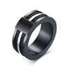 Wire Black Ring For Men 9MM Wide Male Party Stainless Steel Cables Rings Punk Rock Ring Men Jewelry