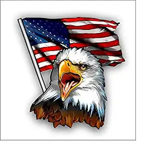 Bald Eagle American Flag Sticker//Decal 6/" x 6.75/" inch American Flag Decal