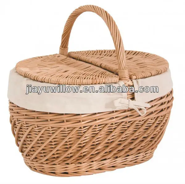 Handmade Wicker Basket For Food Picnic Basket Empty Wicker Picnic