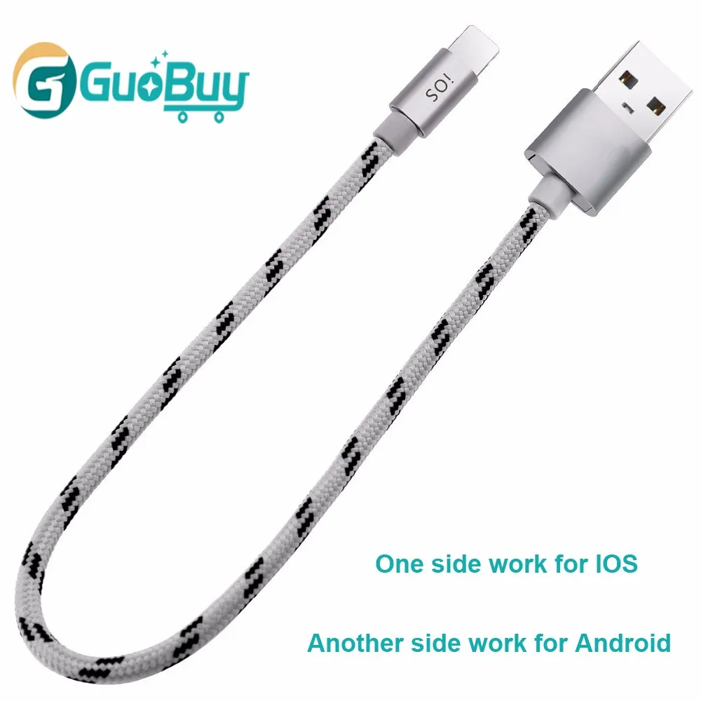 20cm Nylon Braided Wire Fast Charging Usb Cable For Iphone 7/7plus 6 6s