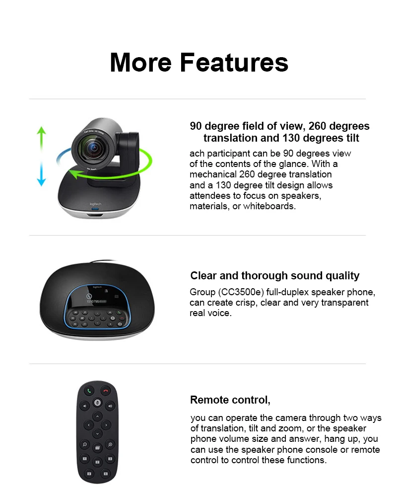 Logitech Cc3500e Group Video Conferencing Bundle With