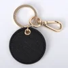 MOQ 20pc real leather round circle key chain shining polished key ring holder order on-line directly