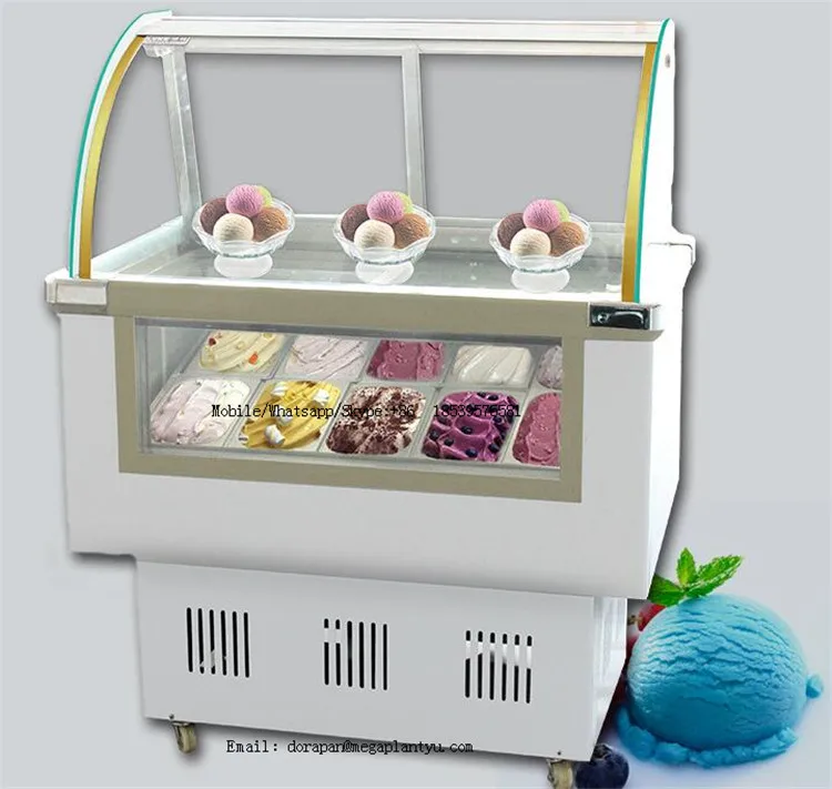 Portable Mini Small Counter Showcase Refrigerator Italian Gelato