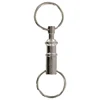 2017 Removable Keyring Quick Release Keychain Dual Detachable Key Ring Snap Lock Holder Steel Chrome Plated Pull-Apart Key Rings