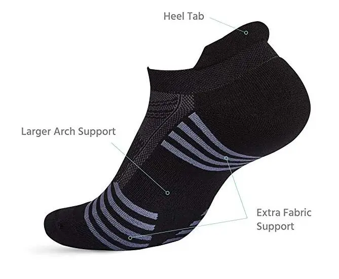 Arch Support Athletic Running Socks With Heel Tab - Buy Low Cut ...