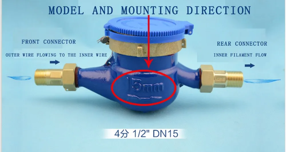1/2" Brass Water Meter Check Connector In Front Of The Table Oneway