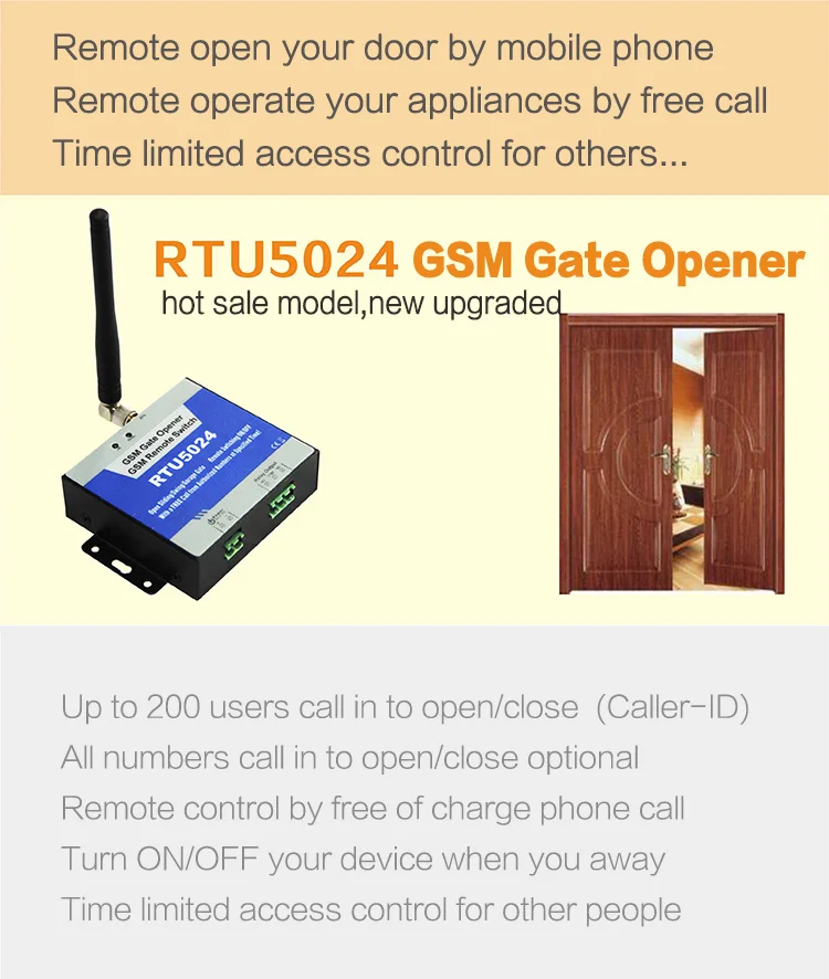 Gsm Gate Opener Rtu5024 3g/4g Authorized Door Access Controller - Buy ...