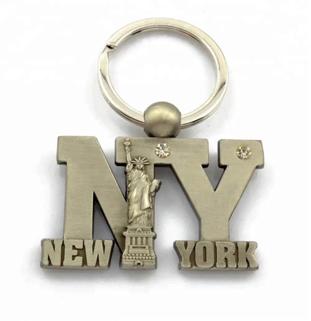 TSY TOOL 12 Pack New York NYC Metal Keychain Ring Bundle Souvenir Collection, Gift Set Include Empire State, Freedom Tower, Statue Of Liberty, USA Flag, And More