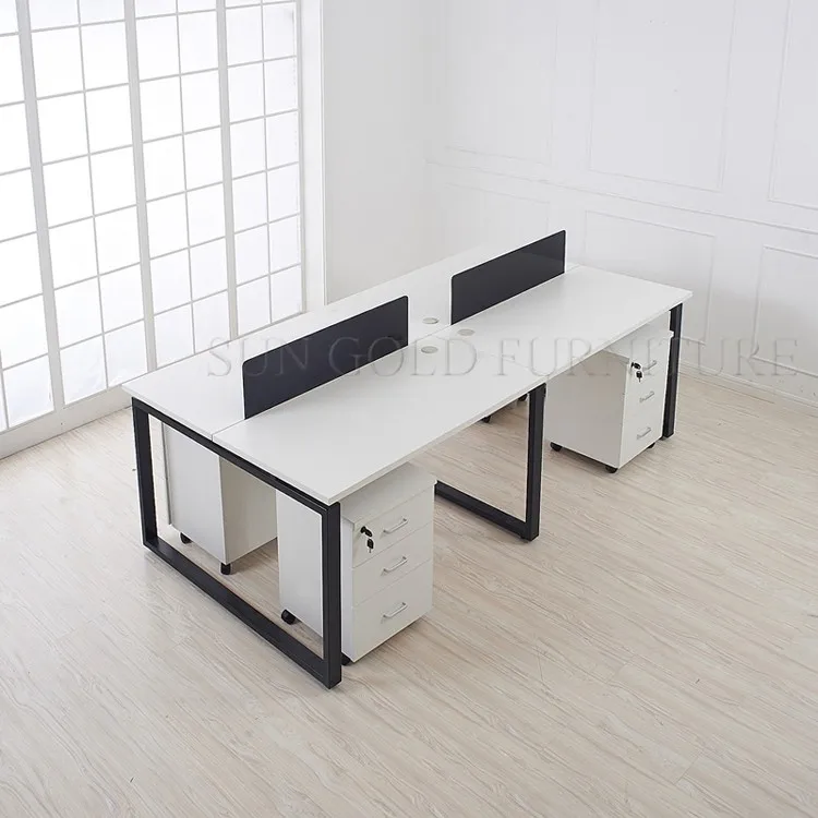 Modern Office Furniture Linear Workstation 4 Person Work Bench (sz ...