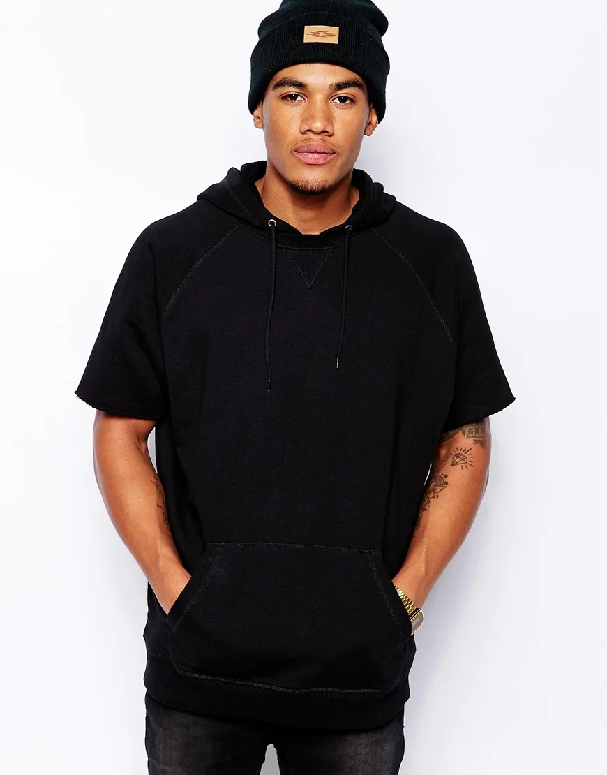 black half sleeve hoodie