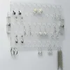 Wall Mounted Clear Acrylic Earring Holder Rack Hanging Lucite Jewelry Organizer Display Closet Storage