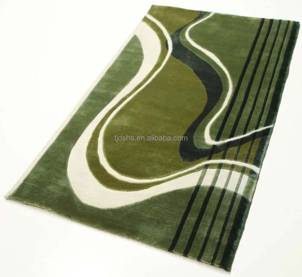 Handmade Modern Art Style Olive Green Carpets Or Rugs For Home Buy