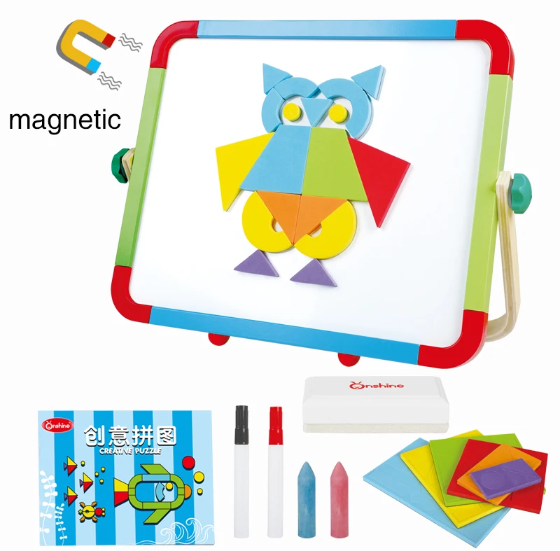 New design kids painting educational toy double sided wooden kids black and white drawing board toy for kids