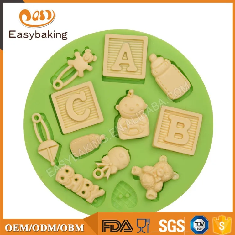 ES-1218 ABC BÉBÉ Silicone Moule Fondant Moules