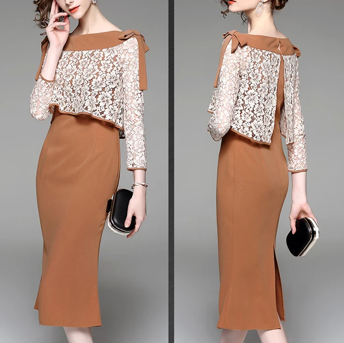 lace top bodycon dress