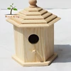 Custom Wholesale Exquisite Handicraft Articles Wood Products Woodcraft Bird'S Nest Kit Cage Wooden Chinese Bird House