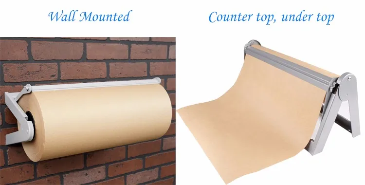 BISupply Wrapping Paper Cutter Dispenser - 24in Butcher Craft Paper Roll  Holder 