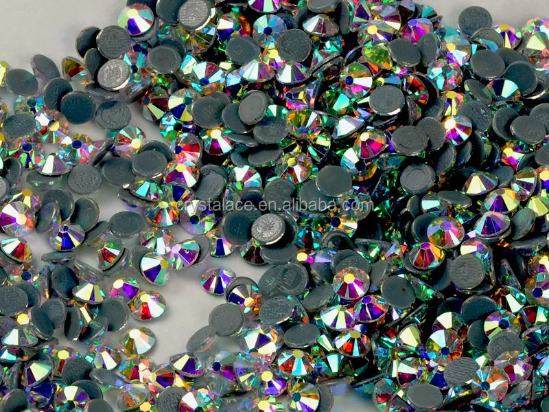 Wholesale hot fix clear ab rhinestones, clear ab iron on crystal hot fix strass for fabrics