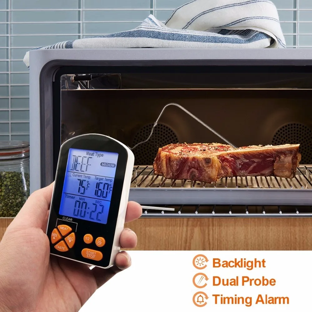 Digital Oven Meat Bluetooth Wifi Thermometer Hygrometer With Big Led