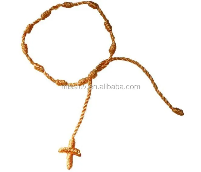 String Knotted Cross Decenarion Bracelet Hand Woven Macrame Cross