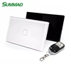 2019 New Luxury Capacitive Touch Remote Switch, Electrical 1/2/3 Gang Glass Panel Remote Control Switch