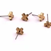 Cross Stud - Raw Brass Cross Pad - Stainless Steel Earring Posts - Ear Studs - Jewelry Supplies for Earrings - 8x12mm