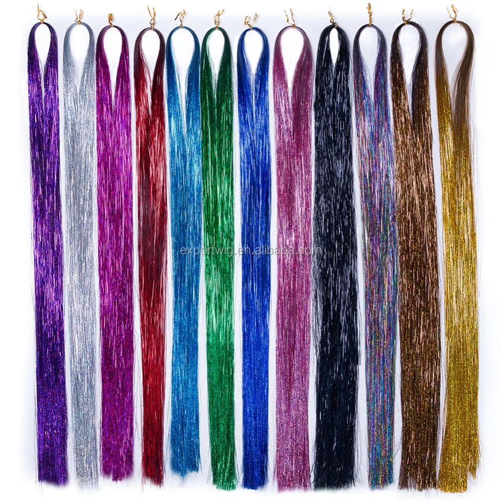 Hair Tinsel Sparkl Glitter Hair Tinsel 120cm 48inch Laser Synthetic
