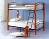 Stackable metal twin bunk bed with wood poles