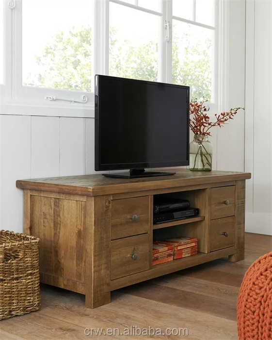 S 4002 Hot Sale Oak Tv Cabinet With Showcase Shabby Chic Tv