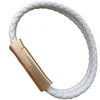 custom mens women leather braided magnetic clasp bracelets Type C to usb charger Cable charging line