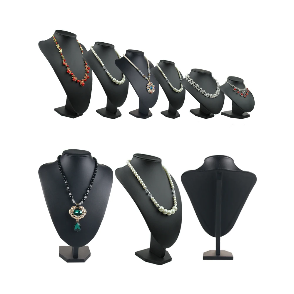 Wholesale Customized Fashion Velvet Pu Leather Necklace Display Busts 