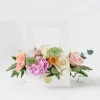 Custom logo printing hand carried paper flower basket gift box with handle