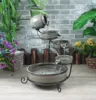 Solar Dark Red Cascade Water Feature with Battery Backup and LED Lights