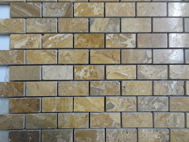 Quality Subway Marble Mixed Mosaic Tile on Mesh Designed in Italy