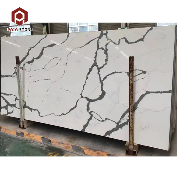 Wholesale Price Artificial Stone Calacatta White Quartz Stone Slab Countertop Quartz Vinyl Tiles