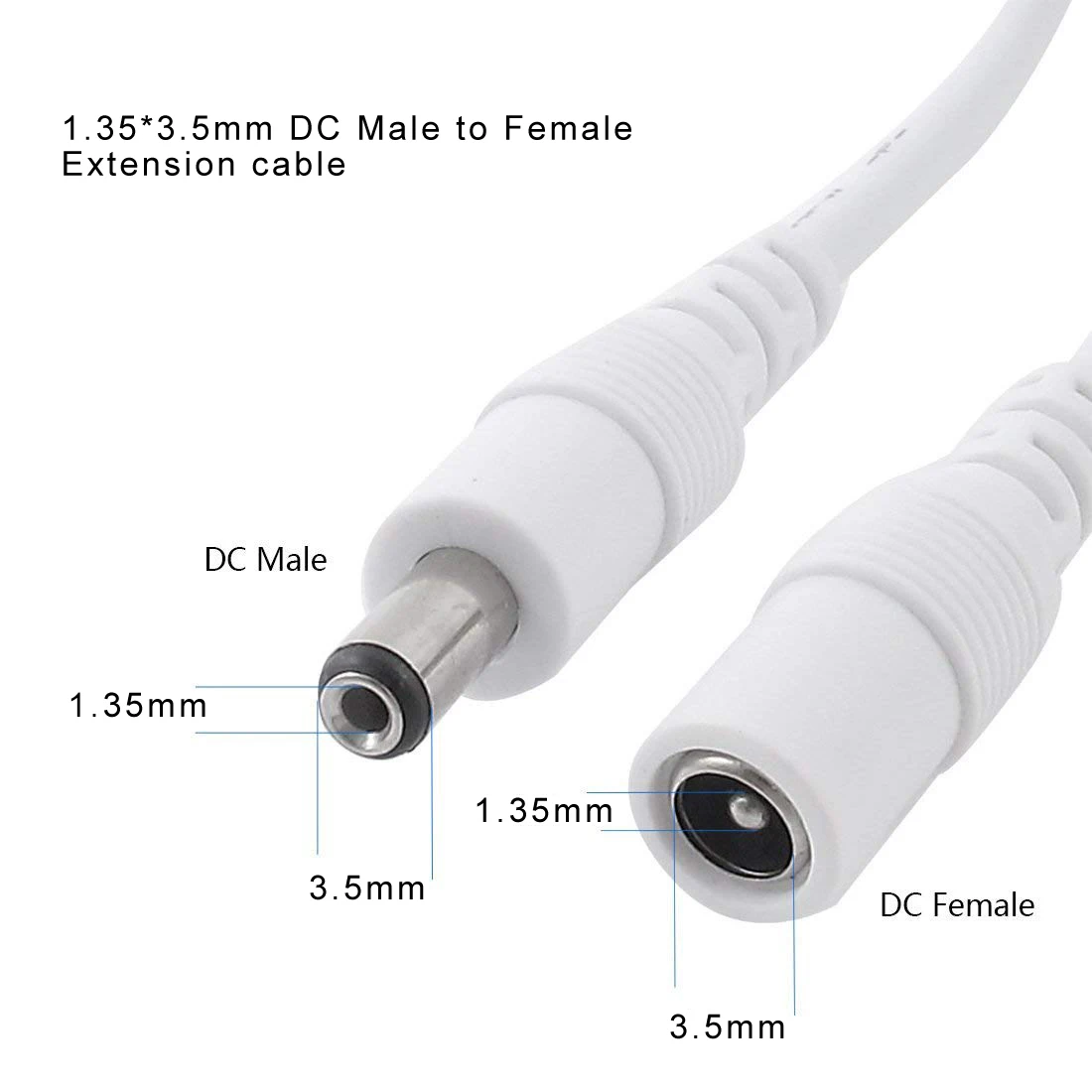 2.1mm x 5.5mm 25cm Female DC Power Cable Plug Jack Lead 12V CCTV LED Strip 