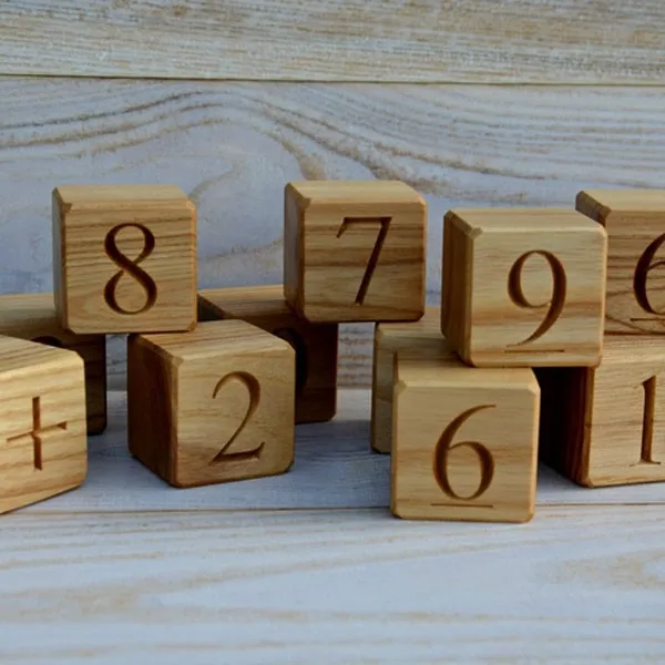 wooden number blocks