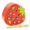 montessori toys Magnetic Wooden Puzzle Game Set Fishing Bug Worm Catching Educational Development Wood Fishing Travel Table Game